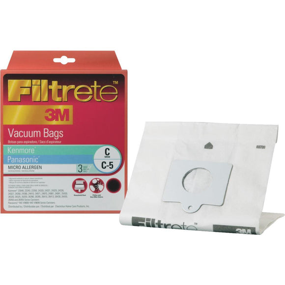 3M Filtrete Kenmore C, Q, 5055/Panasonic C-5 Micro Allergen Vacuum Bag (3-Pack)