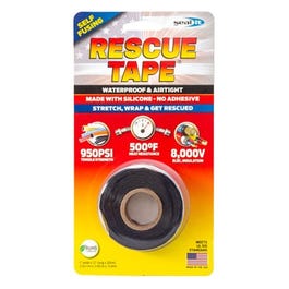 Rescue Silicone Tape, Self-Fusing, Black, 1-In. x 12-Ft.