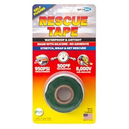 Rescue Silicone Tape, Self-Fusing, Green, 1-In. x 12-Ft.