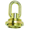 Swag Hook Screw Collar Loop, Brass Finish, 1/4-In. IP