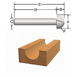 Router Bit, 3/8-In. 2-Flute Corebox, 1-9/16-In. Long