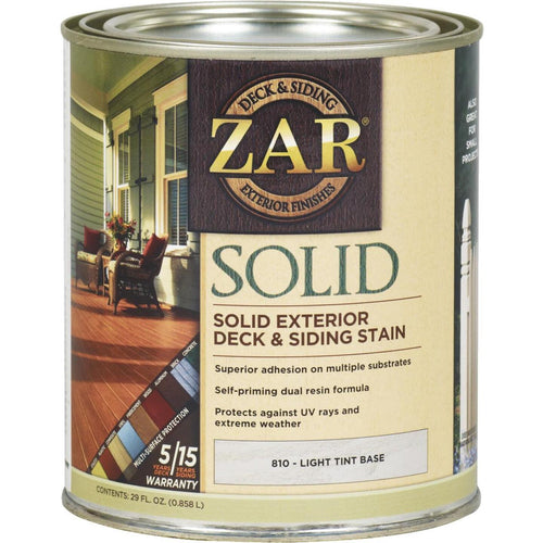 ZAR Solid Deck & Siding Stain, Light Tint Base, 1 Qt.