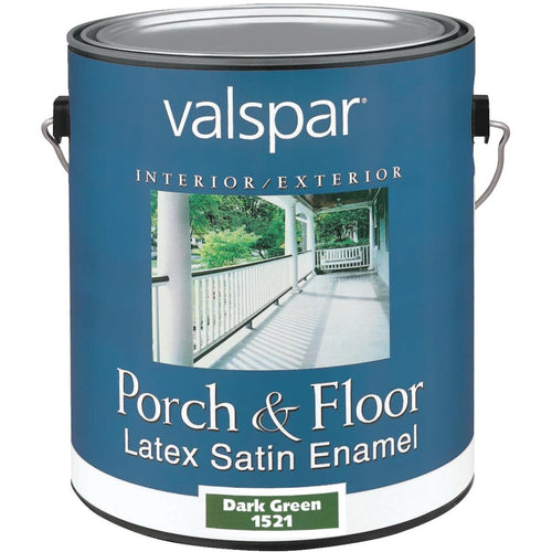 Valspar 1 Gal. Dark Green Self Priming Latex Satin Porch & Floor Enamel