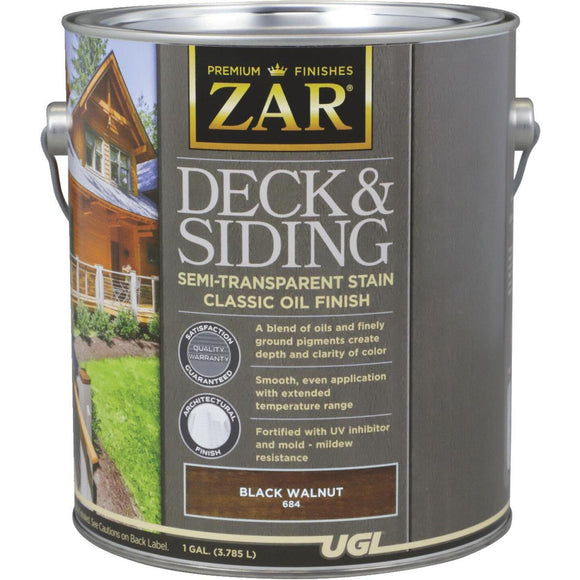 ZAR Semi-Transparent Deck and Siding Stain, Black Walnut, Gallon