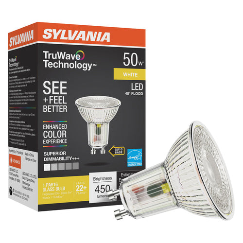 Sylvania LED TruWave PAR16 Light Bulb 50W = 6W GU10 Bi-Pin Base Dimmable
