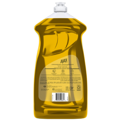 Ajax® Ultra Liquid Dish Soap Lemon Scent Super Degreaser Mess-Free Easy-Flip Cap
