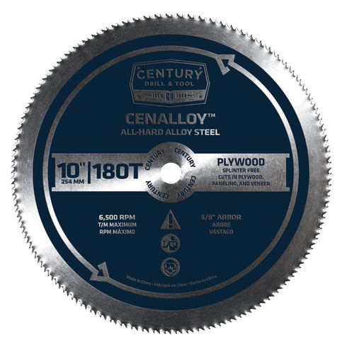 Century Drill And Tool Cenalloy Circular Saw Blade 10″ X 180t X 5/8″ Arbor Plywood