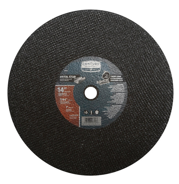 Century Drill And Tool Abrasive Saw Blade 14″ Diameter 7/64″ Thickness 1″ Arbor Type 1a Stud Cut