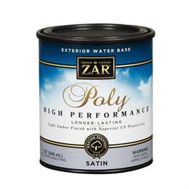 Polyurethane High Performance Exterior Water Base Satin, Qt.