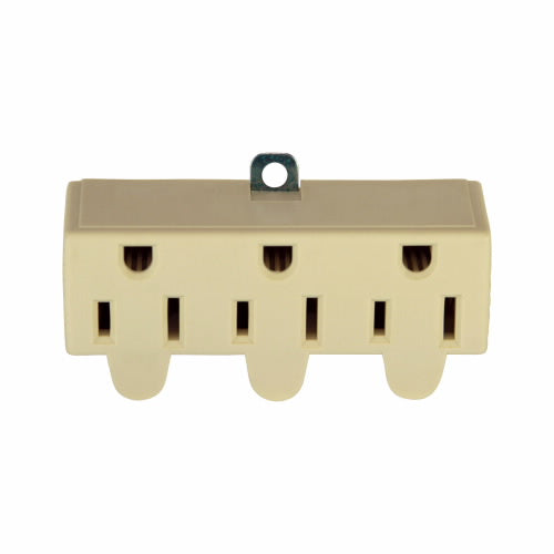 Eaton Cooper Wiring Swivel Three Outlet Tap 15A, 125V Ivory (125V, Ivory)