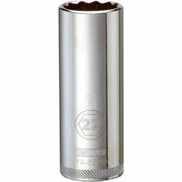 Metric Deep Socket, 12-Point, 1/2-In. Drive, 22mm