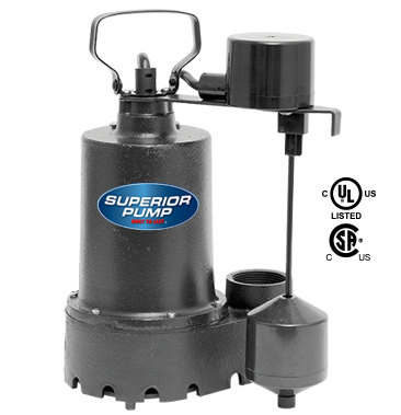 Superior Pump 1/2 HP Cast Iron Sump Pump with Vertical Float Switch