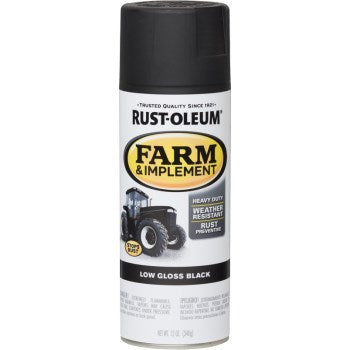 Rust-Oleum 280130 Farm & Equipment Spray Paint, Low Gloss Black ~ 12 oz