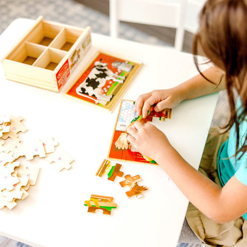 Melissa & Doug Farm Animals Jigsaw Puzzles in a Box