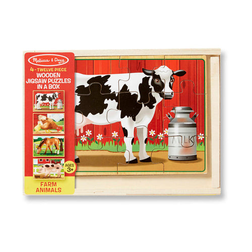 Melissa & Doug Farm Animals Jigsaw Puzzles in a Box