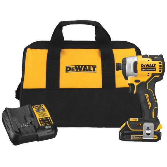 Dewalt Atomic 20 Volt MAX Lithium-Ion 1/4 In. Hex Brushless Cordless Impact Driver Kit