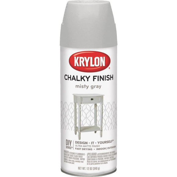Krylon CHALKY FINISH 12 Oz. Ultra Matte Chalk Spray Paint, Misty Gray