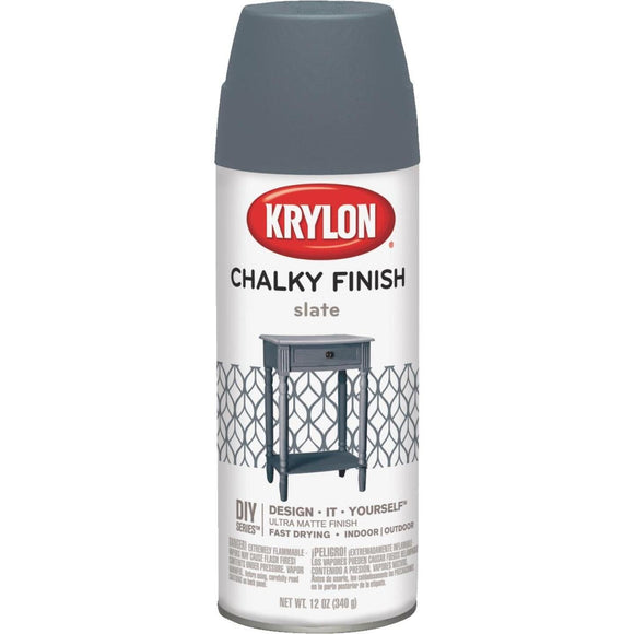 Krylon CHALKY FINISH 12 Oz. Ultra Matte Chalk Spray Paint, Slate