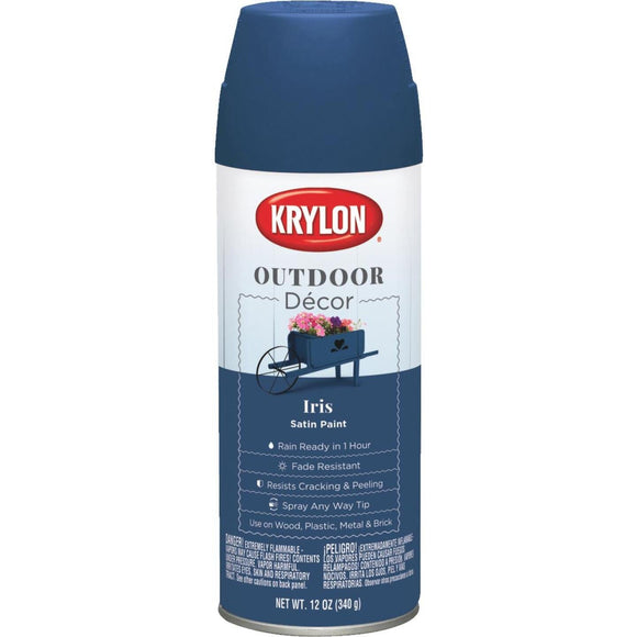 Krylon Outdoor Decor 12 Oz Satin Alkyd Spray Paint, Iris