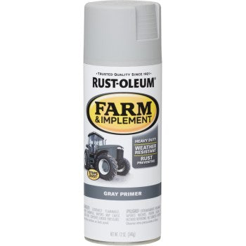 Rust-Oleum 280146 Farm & Implement Spray Primer, Gray ~ 12 oz